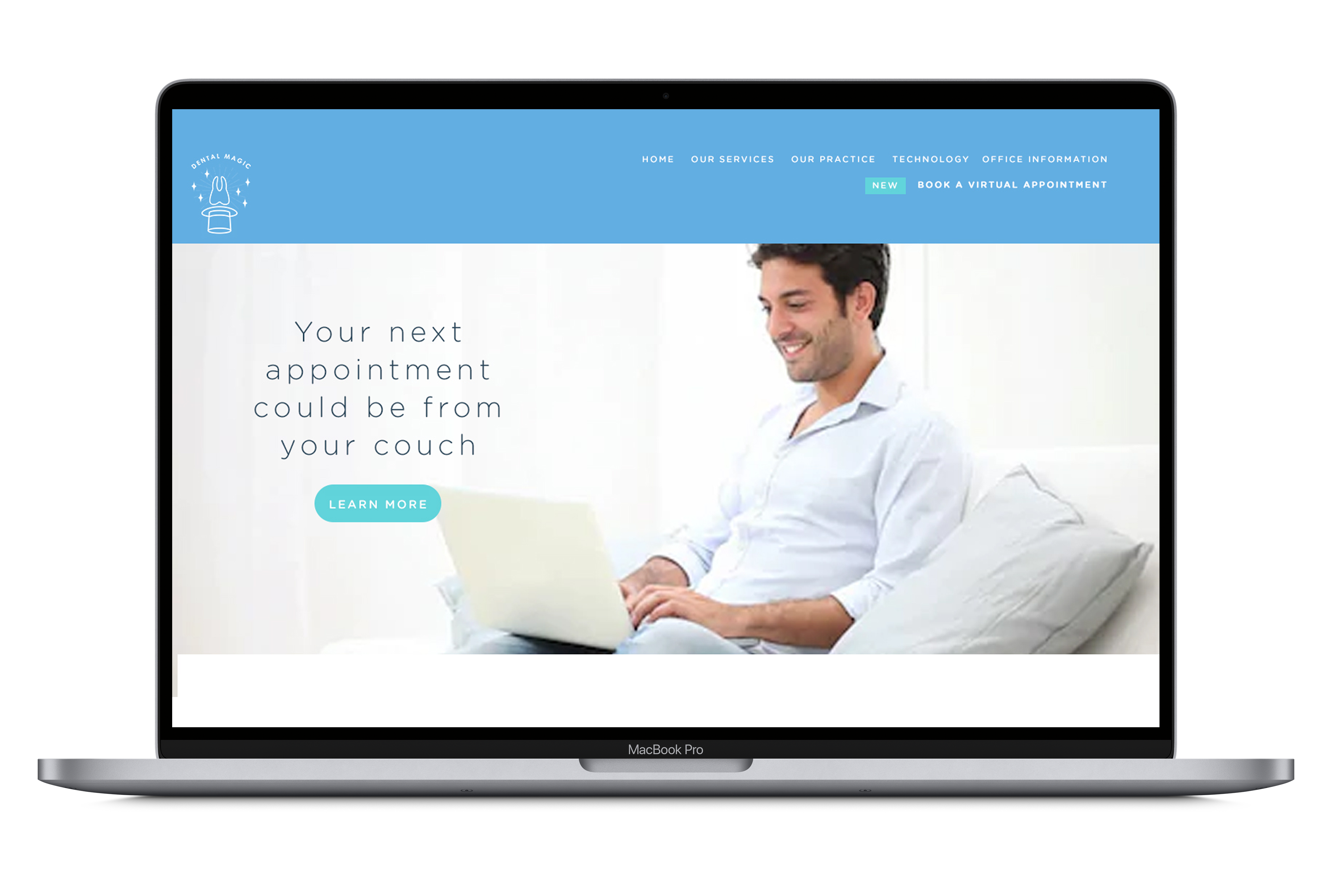 Teledentistry Website on Laptop