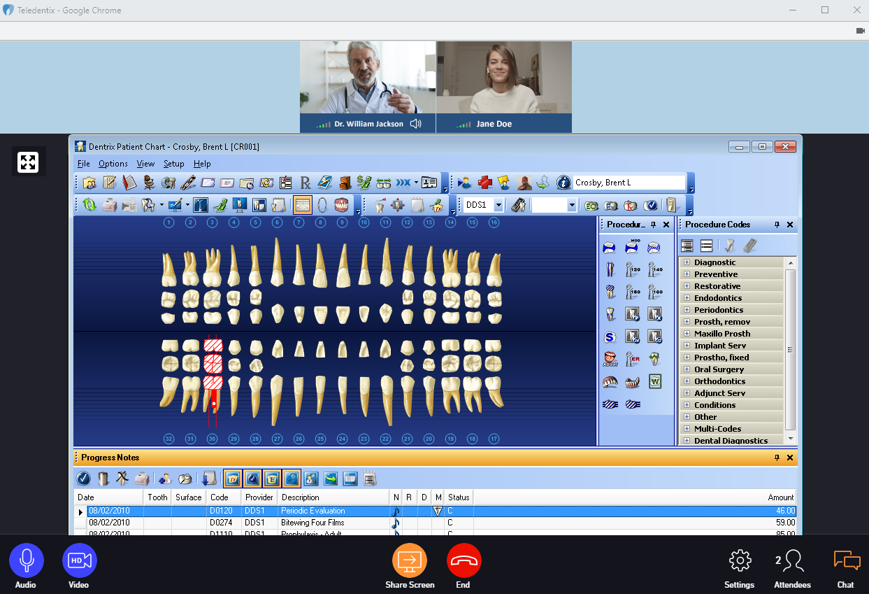 Dental video conference with Teledentix Basic