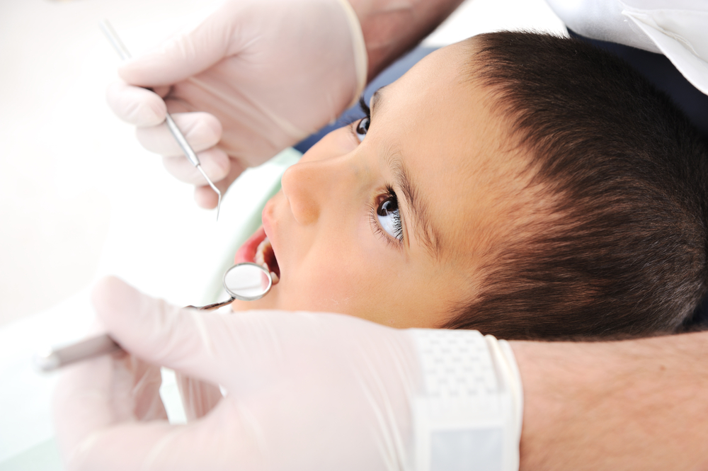 Teeth checkup at dentists office